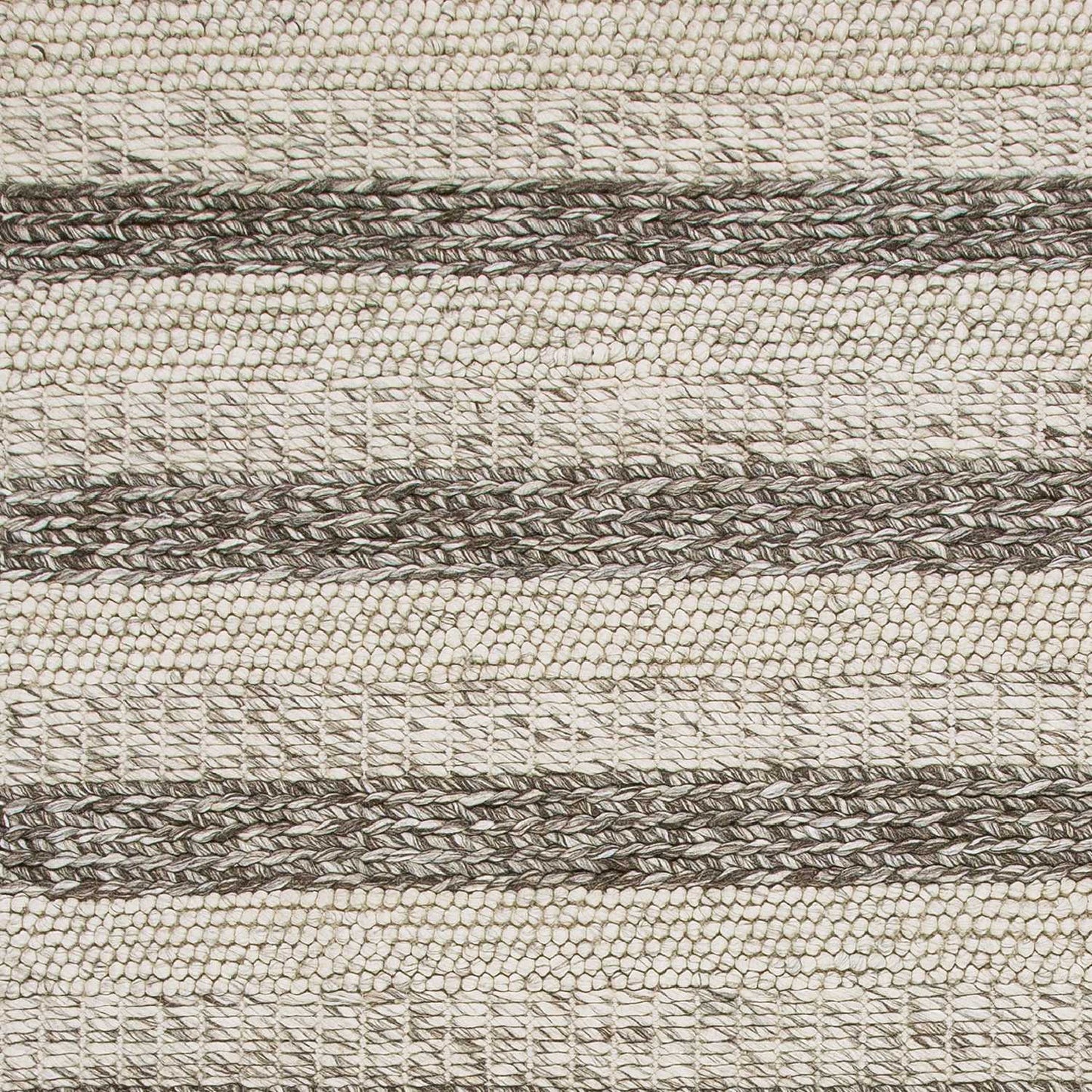 9' X 13' Brown Gray And Ivory Wool Striped Hand Woven Area Rug-7