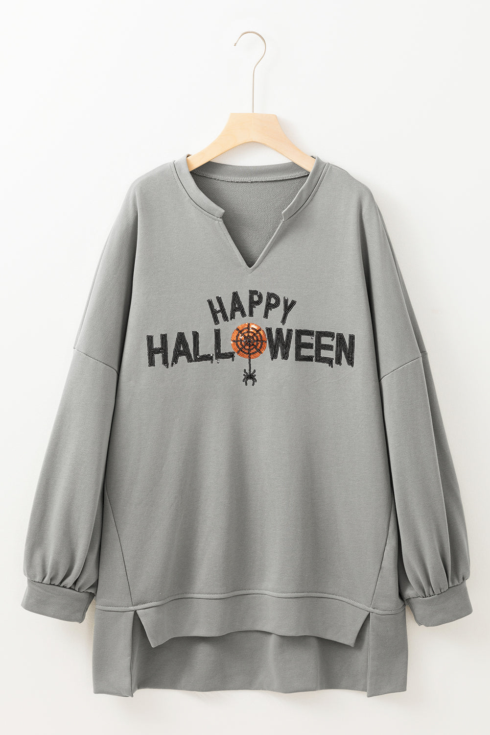 Sequin Happy Halloween Long Sleeve Top-5