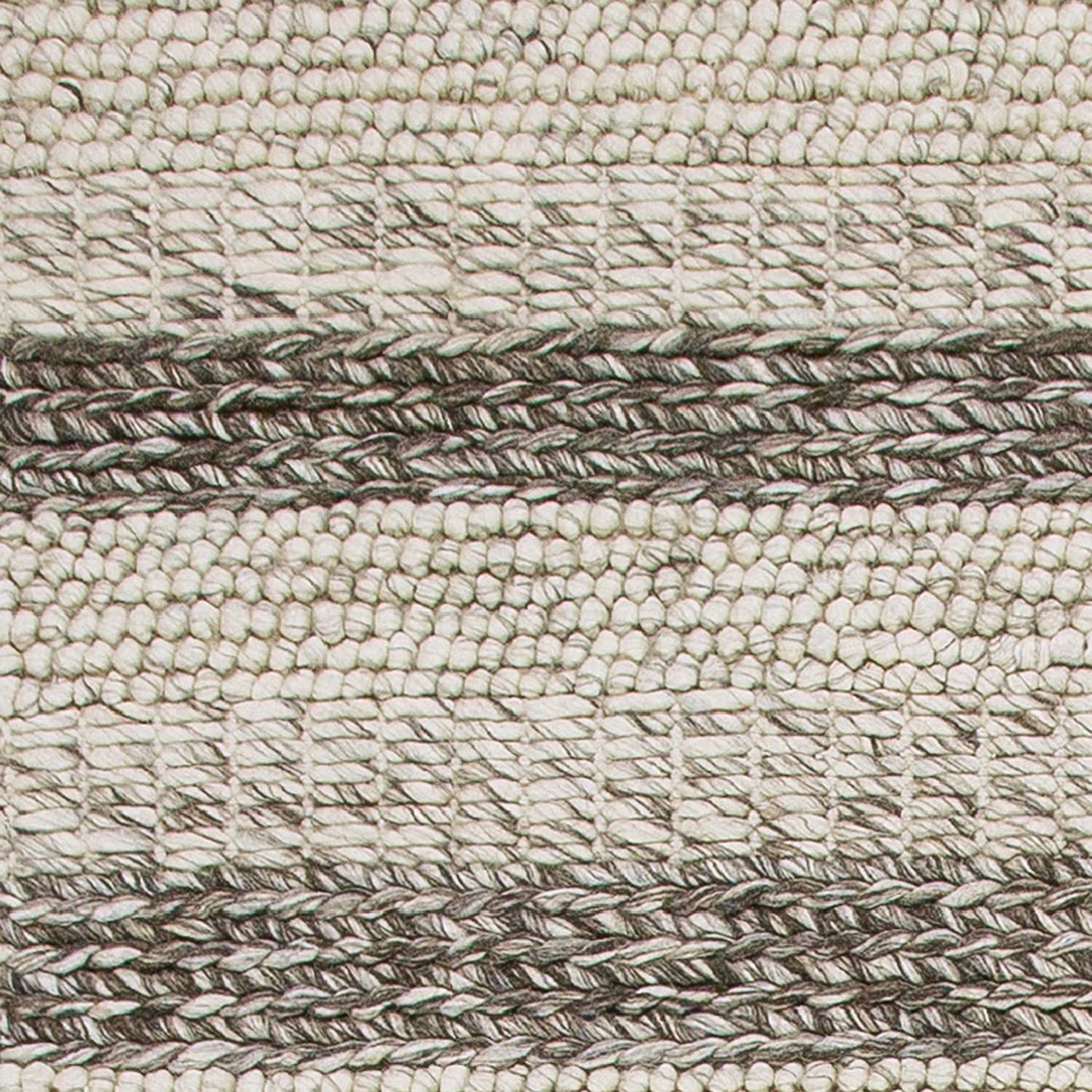 9' X 13' Brown Gray And Ivory Wool Striped Hand Woven Area Rug-6