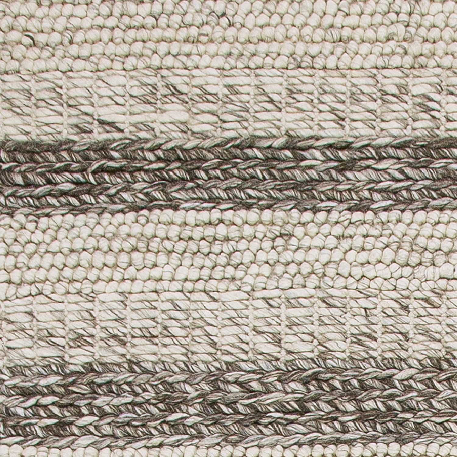 9' X 13' Brown Gray And Ivory Wool Striped Hand Woven Area Rug-6