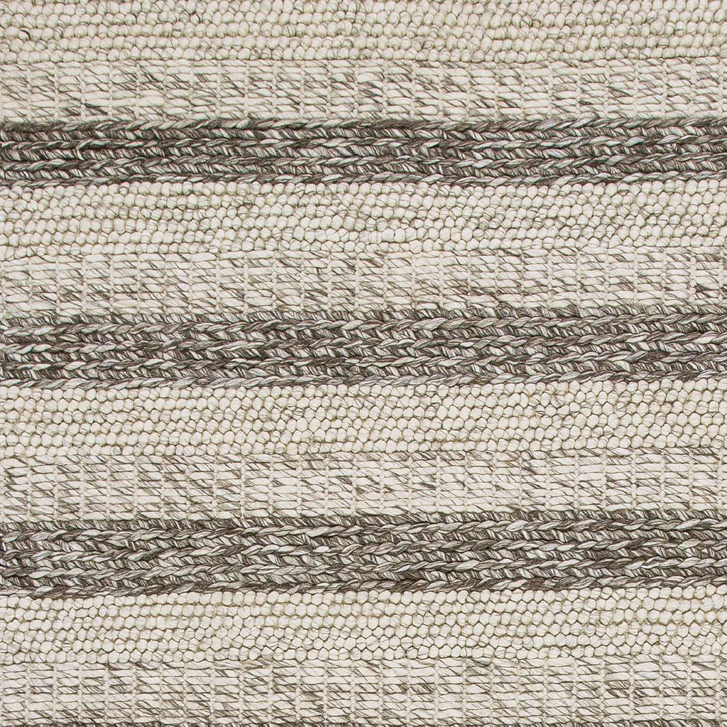9' X 13' Brown Gray And Ivory Wool Striped Hand Woven Area Rug-7
