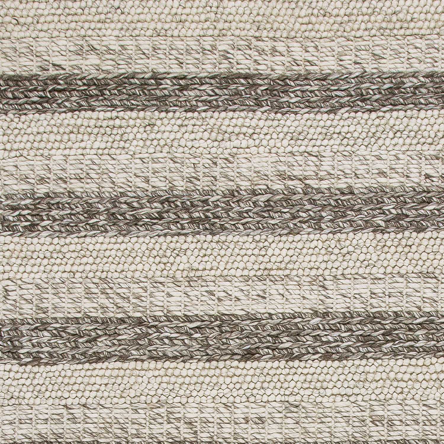 9' X 13' Brown Gray And Ivory Wool Striped Hand Woven Area Rug-7