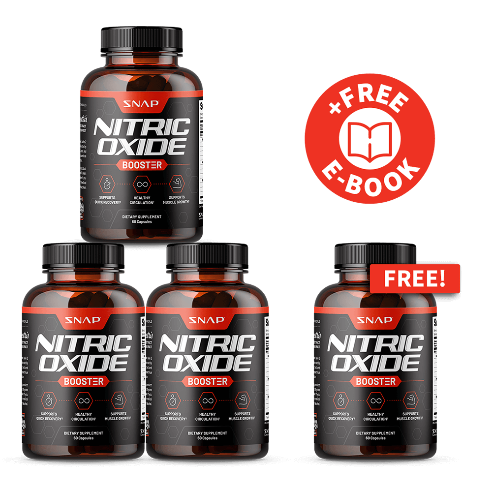 3 Nitric Oxide Boosters + 1 Free Container + Free E-Book