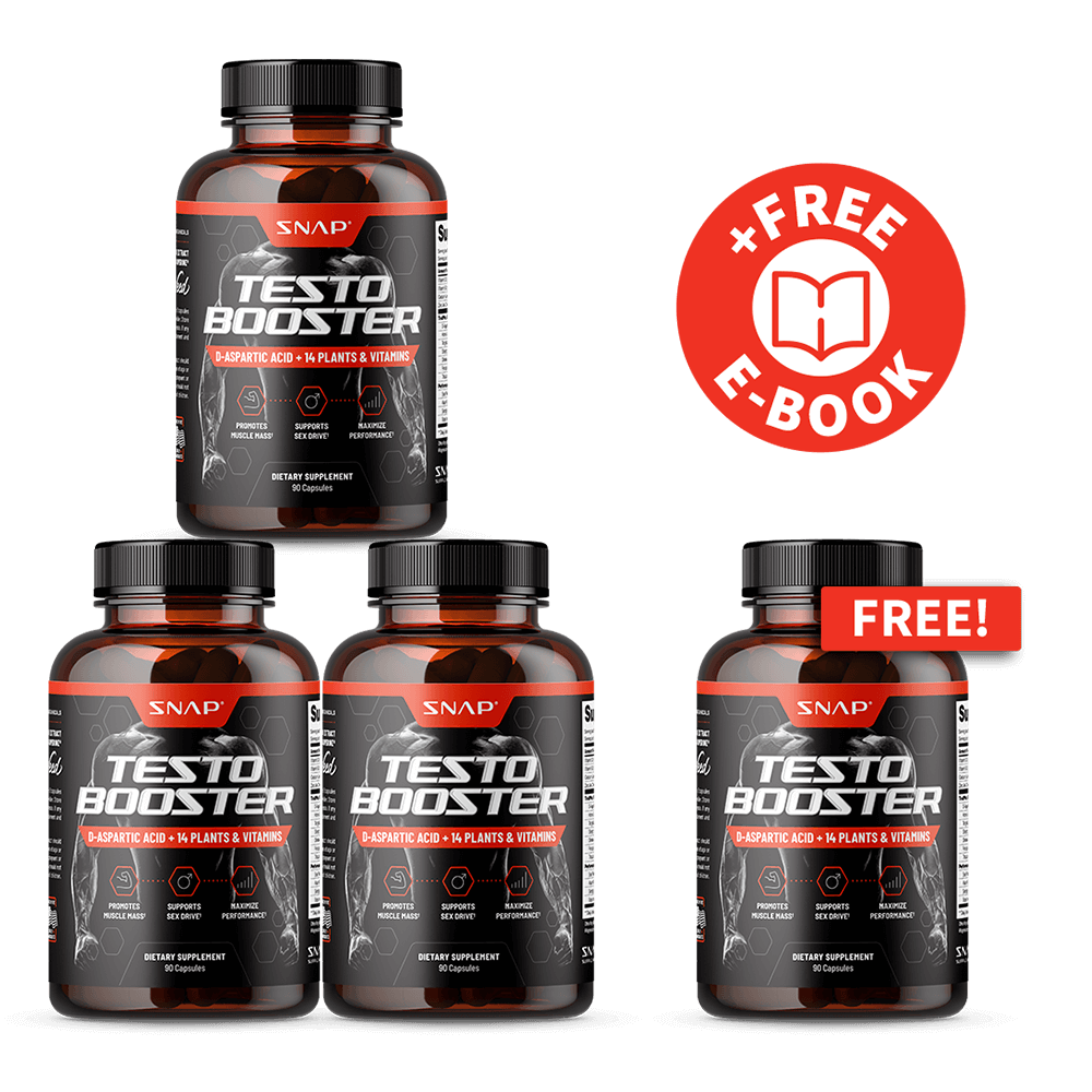 3 Testo Boosters + 1 Free Container + Free E-Book