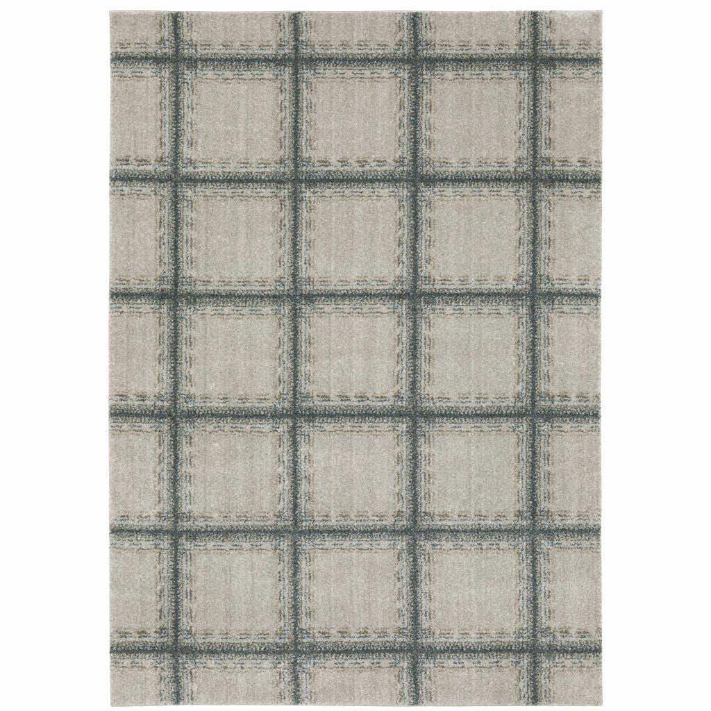 10' X 13' Gray Geometric Power Loom Area Rug-1