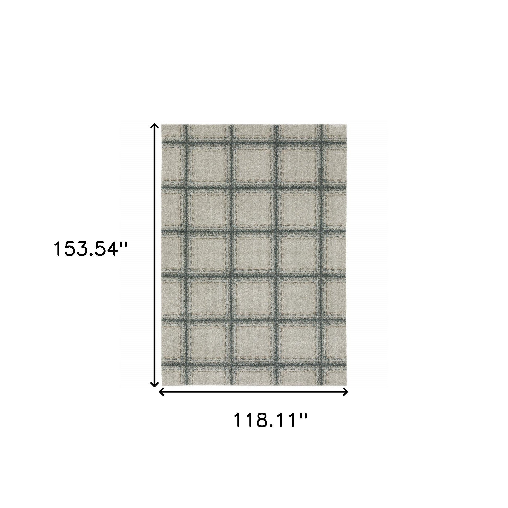 10' X 13' Gray Geometric Power Loom Area Rug-2