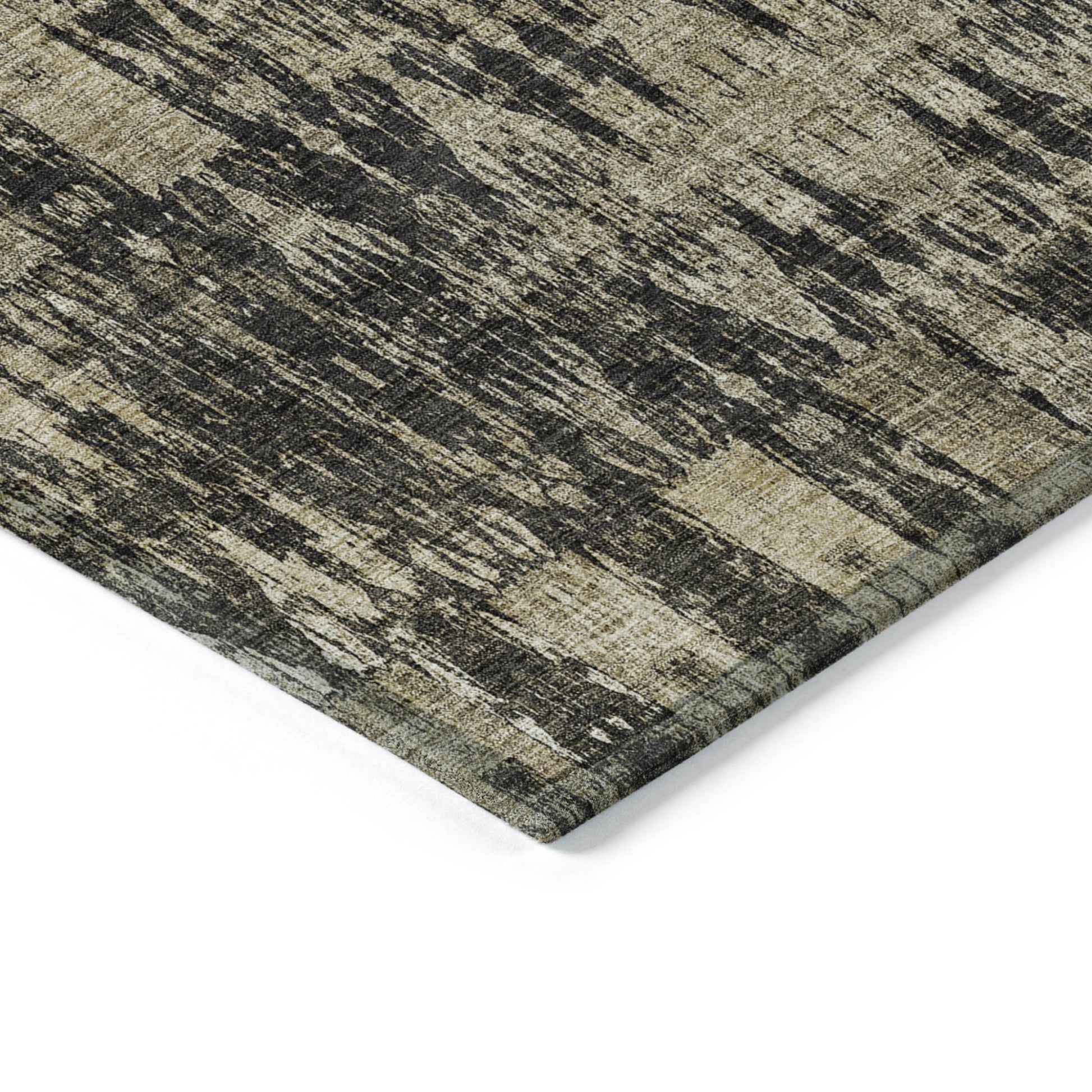10' X 14' Black Taupe And Beige Moroccan Washable Indoor Outdoor Area Rug-4