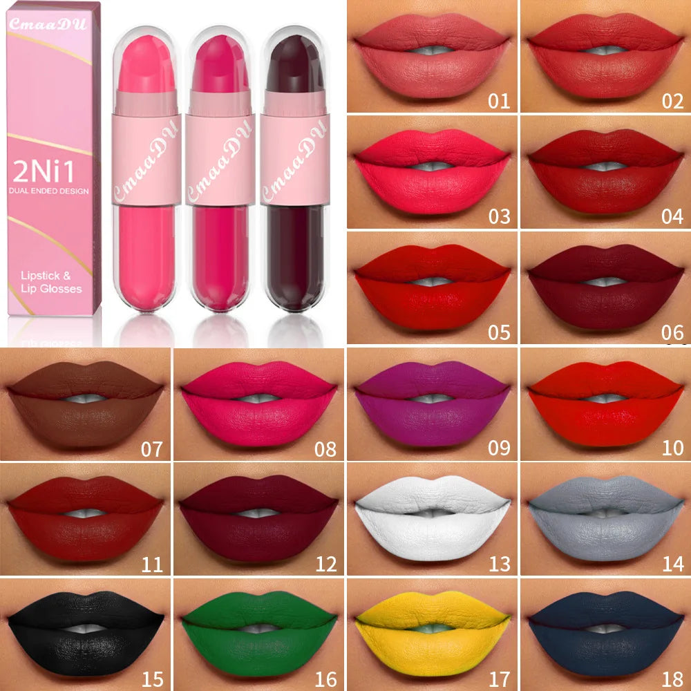 Halloween Lip Gloss Set, 3-Piece Shiny Lipstick Duo-0