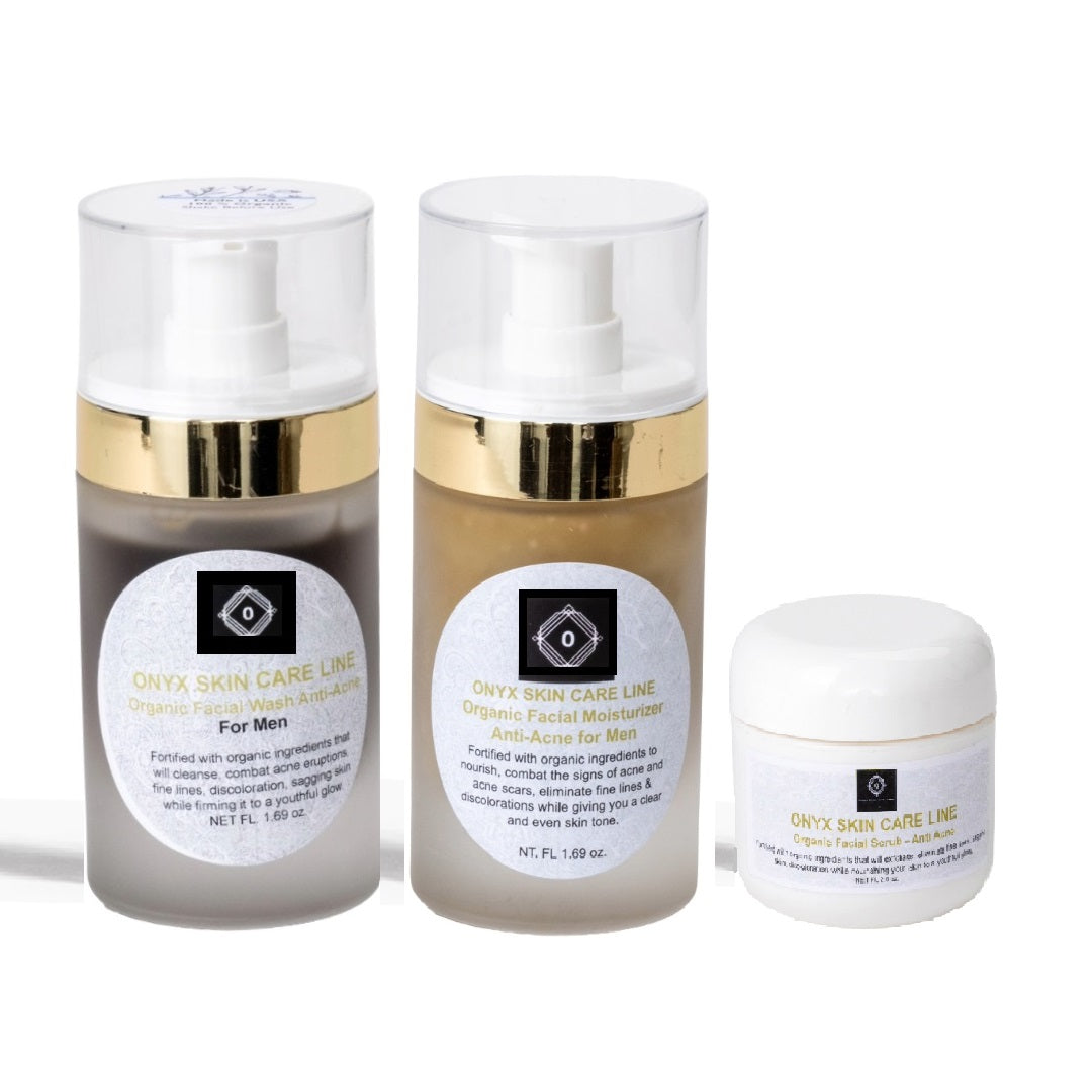 Organic Anti-Acne Three-Step System - Moderate/Severe Acne Prone Skin - For MEN