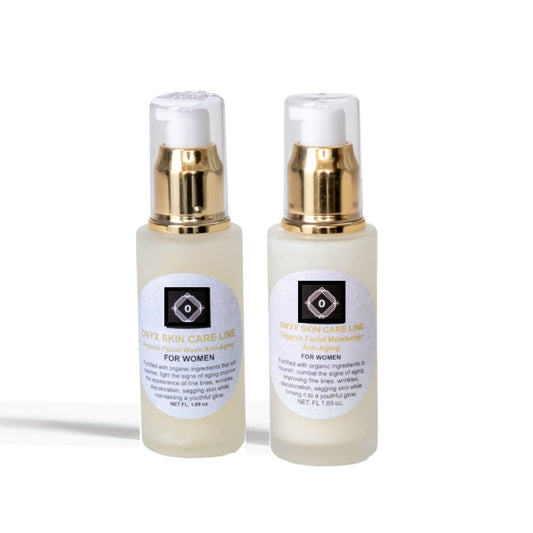 Organic Two-Step Anti-Aging Facial System - Wash and Moisturizer - For WOMEN