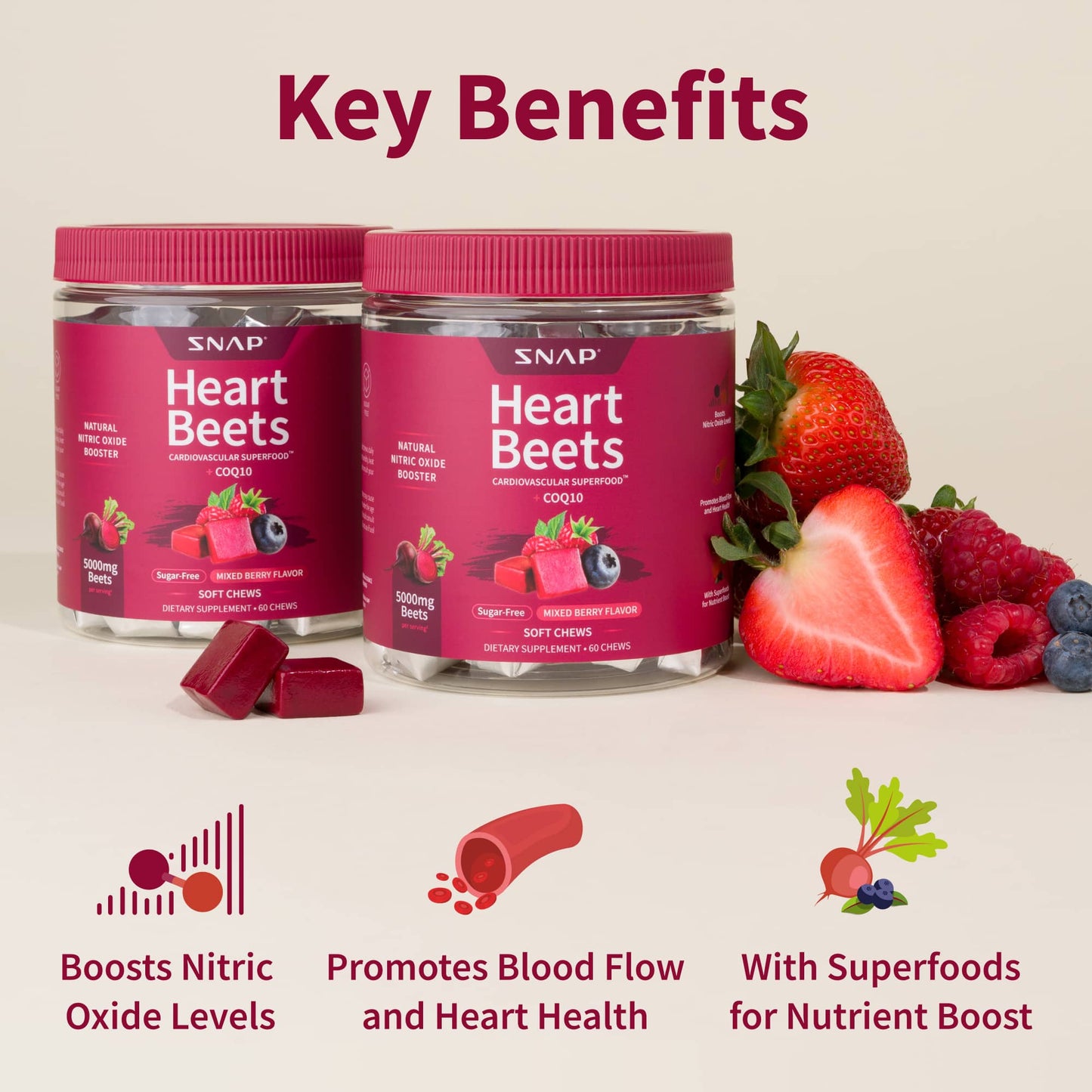 Heart Beets Chews - Buy 2, Get 1 FREE!