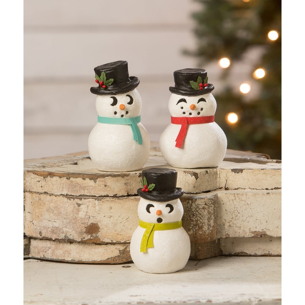 Set of 3 Snowman Luminaries by Bethany Lowe-1